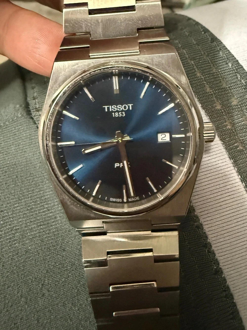 Tissot PRX Stainless Steel Watch with Blue Dial